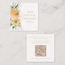 Tarjeta De Recepción Boda Floral de código QR para el Deseado Digital