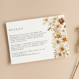 Tarjeta De Recepción Boda Floral de Cream Boho