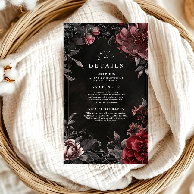 Tarjeta De Recepción Boda floral de estilo Art Nouveau victoriano (Subido por el creador)