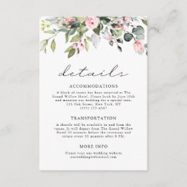 Tarjeta De Recepción Boda floral de eucalipto en acuarela elegante