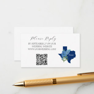Tarjeta De Recepción Boda Floral de Flores de Agua de Bluebonnets