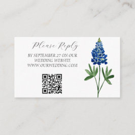 Tarjeta De Recepción Boda Floral de Flores de Agua de Bluebonnets