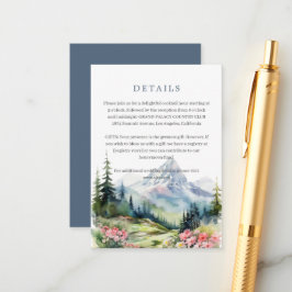 Tarjeta De Recepción Boda floral de las montañas de primavera gabinete 