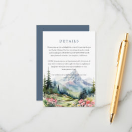 Tarjeta De Recepción Boda floral de las montañas de primavera gabinete 