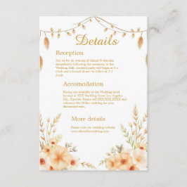 Tarjeta De Recepción boda floral de melocotón tono boho suave