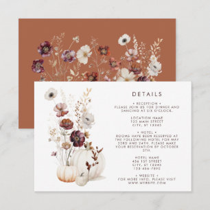 Tarjeta De Recepción Boda floral de otoño caprichosa