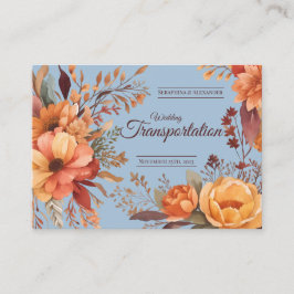 Tarjeta De Recepción Boda floral de otoño del presupuesto Transporte