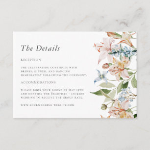 Tarjeta De Recepción Boda floral de primavera