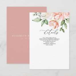 Tarjeta De Recepción Boda floral de rubor botánico moderno elegante