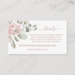 Tarjeta De Recepción boda floral de Rubor polvoriento rosa boho moda el