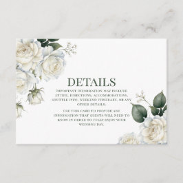 Tarjeta De Recepción Boda floral de salvia y rosa blanca