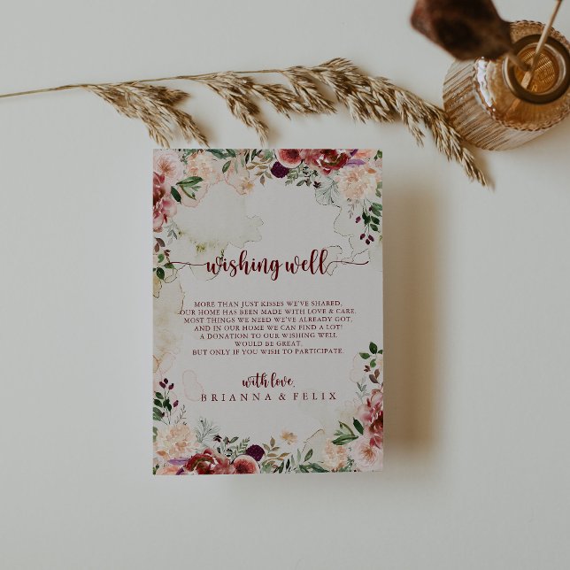 Tarjeta De Recepción Boda floral de verano rústico con buenos deseos (Subido por el creador)