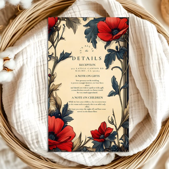 Tarjeta De Recepción Boda floral decorativo Art Nouveau (Subido por el creador)