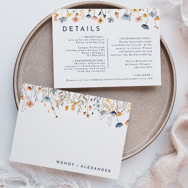 Tarjeta De Recepción Boda floral elegante y audaz (Subido por el creador)