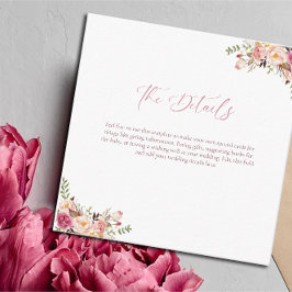 Tarjeta De Recepción Boda floral elegante y económica en rosa pálido