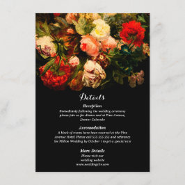 Tarjeta De Recepción Boda floral elegante y romántico oscuro