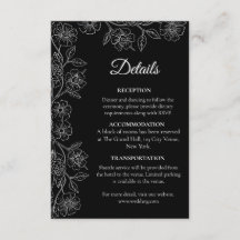 Boda floral en blanco y negro