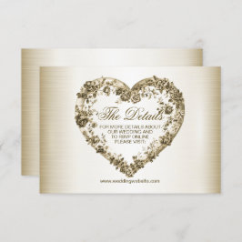 Tarjeta De Recepción Boda Floral Golden Ornate Frame Elegante