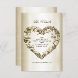 Tarjeta De Recepción Boda Floral Golden Ornate Frame Elegante