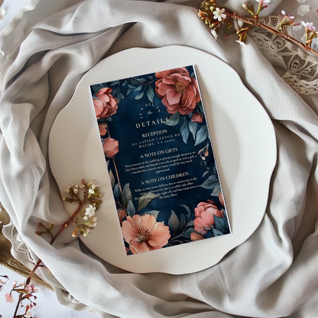 Tarjeta De Recepción Boda floral gótico Moody (Subido por el creador)