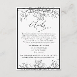 Tarjeta De Recepción Boda floral moderno minimalista