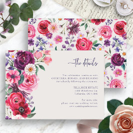 Tarjeta De Recepción Boda floral negrita