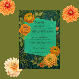 Tarjeta De Recepción boda floral otoñal rústico elegante