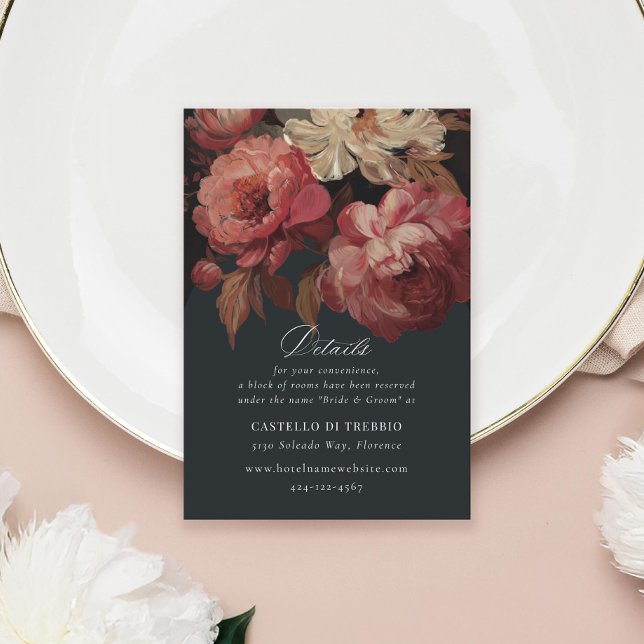 Tarjeta De Recepción Boda floral pinta barroco (Subido por el creador)