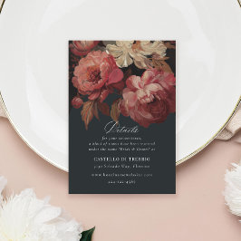 Tarjeta De Recepción Boda floral pintada barroca