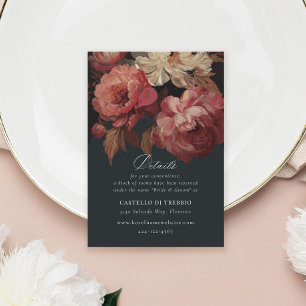 Tarjeta De Recepción Boda floral pintada barroca