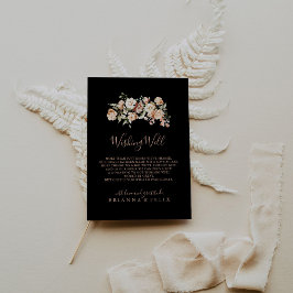 Tarjeta De Recepción Boda floral real formal negro deseando lo mejor