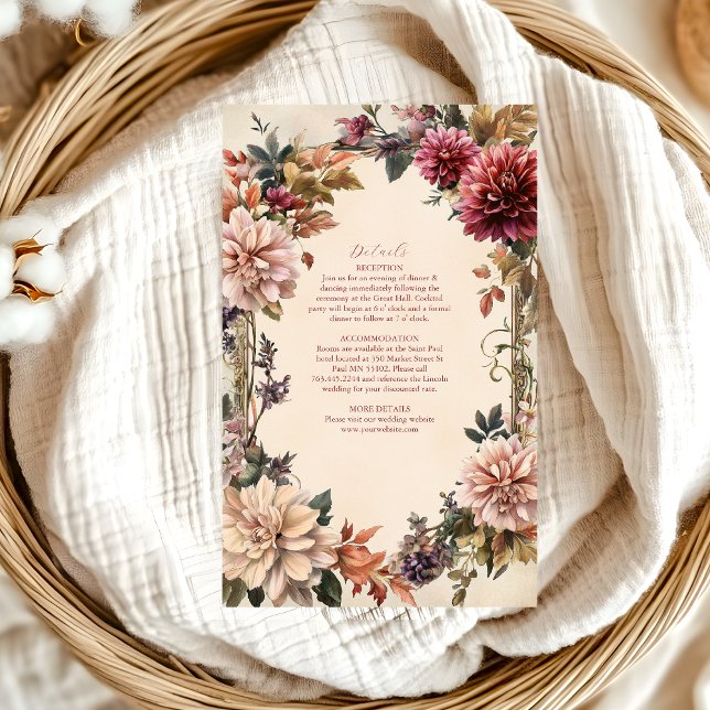 Tarjeta De Recepción Boda floral real victoriano (Subido por el creador)