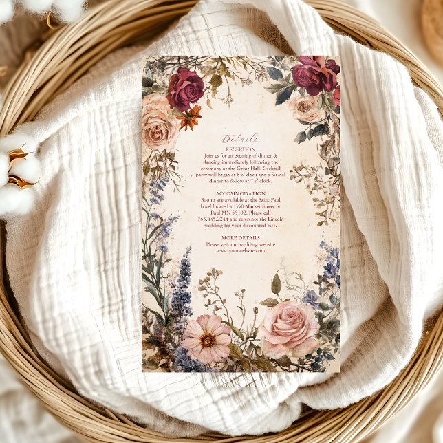 Tarjeta De Recepción Boda floral real victoriano clásico (Subido por el creador)