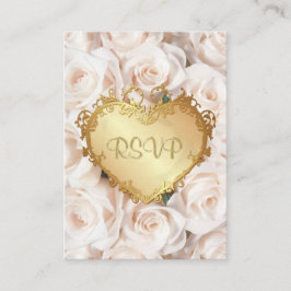 Tarjeta De Recepción Boda floral rosa de champagne RSVP