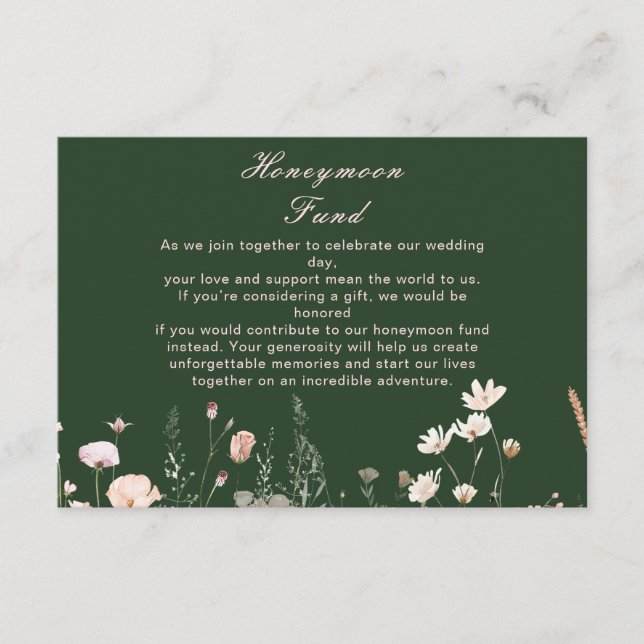 Tarjeta De Recepción Boda floral rosa de primavera de flor silvestre (Anverso)