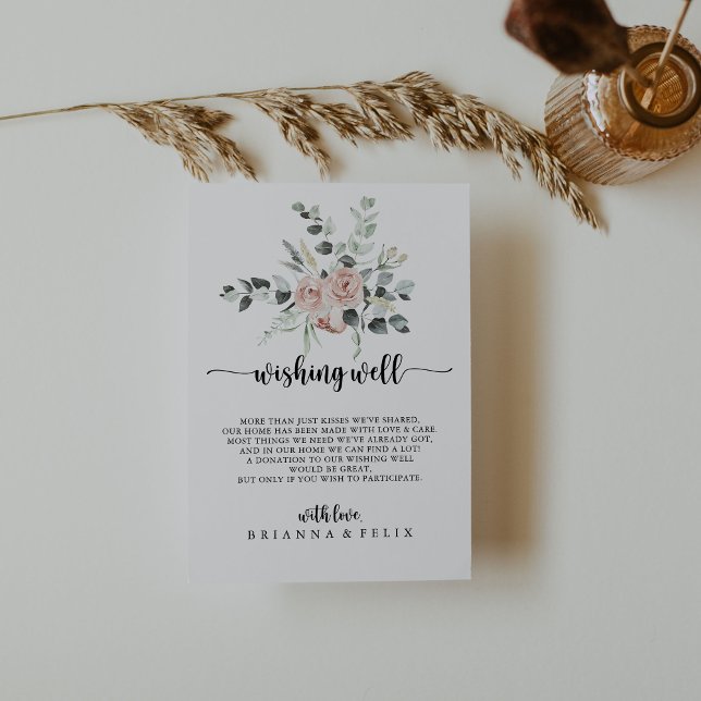 Tarjeta De Recepción Boda Floral rosa rosa clásico que desea lo mejor (Subido por el creador)