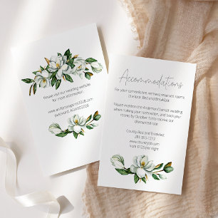 Tarjeta De Recepción Boda floral rusa de magnolia blanca
