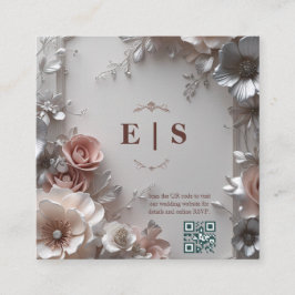 Tarjeta De Recepción Boda floral rustico elegante