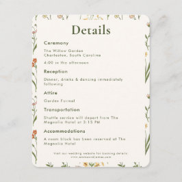 Tarjeta De Recepción Boda Floral Silvestre Rústica