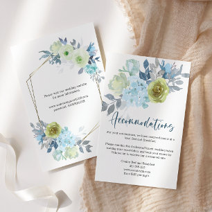 Tarjeta De Recepción Boda floral verde amarillo azul claro