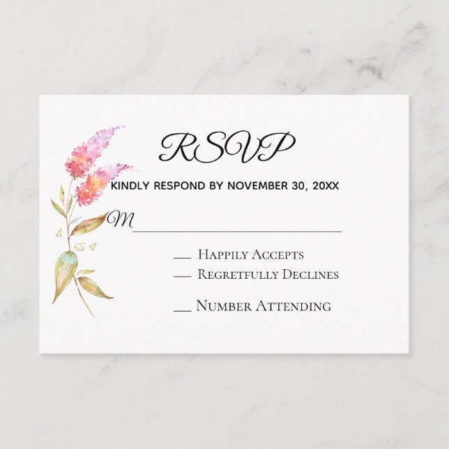 Tarjeta De Recepción *~* Boda floral Verde azulada elegante de oro mode (Anverso)