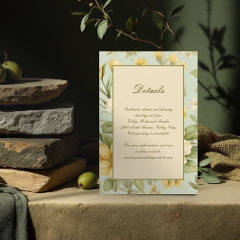 Tarjeta De Recepción Boda floral verde suave y beige