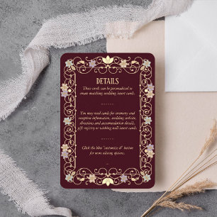 Tarjeta De Recepción Boda floral vintage elegante renacimiento rococó