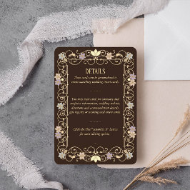 Tarjeta De Recepción Boda floral vintage elegante renacimiento rococó