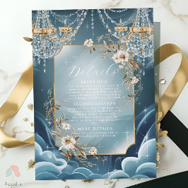 Tarjeta De Recepción Boda florido de cristal de lujo