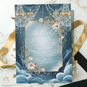 Tarjeta De Recepción Boda florido de cristal de lujo