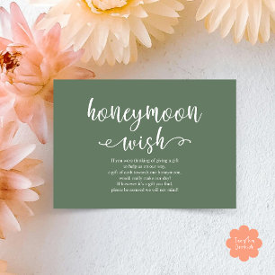 Tarjeta De Recepción Boda Fondo de Descanso de Luna de Miel Efectivo