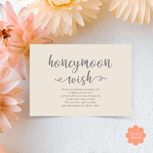 Tarjeta De Recepción Boda Fondo de Descanso de Luna de Miel Efectivo
