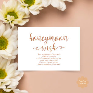 Tarjeta De Recepción Boda Fondo de Descanso de Luna de Miel Efectivo