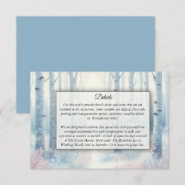 Tarjeta De Recepción Boda Forestal de Birch Azul Escarcha